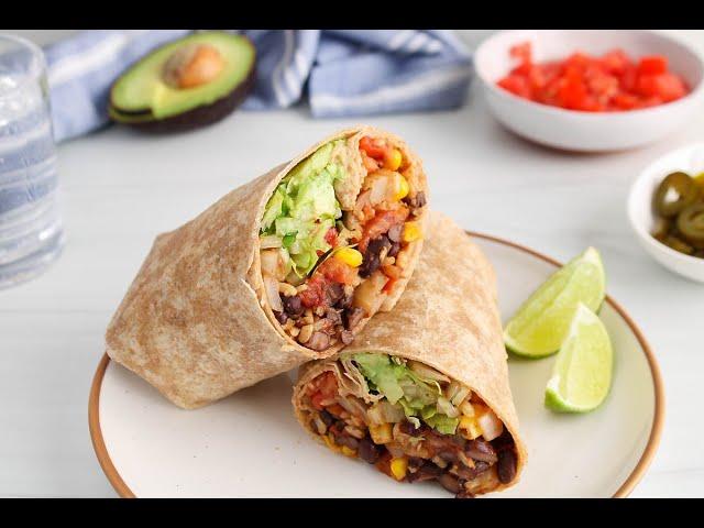 Vegan Black Bean and Rice Burrito