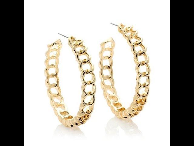 R.J. Graziano "Go Luxe" CurbLink AllMetal Hoop Earrings