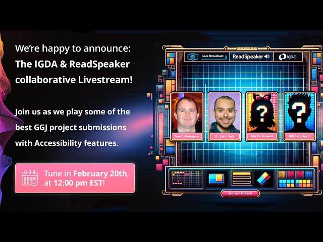 IGDA x ReadSpeaker Accessibility Live Stream