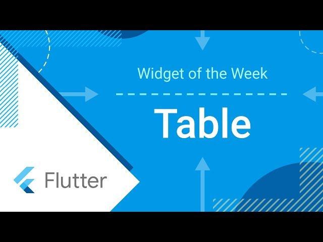 Table (Flutter Widget of the Week)