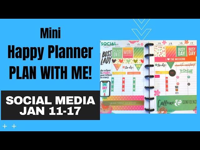 Plan With Me | Social Media Planning January 11-17 | Mini Happy Planner | MAMBI