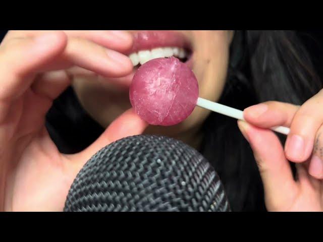 Asmr experiment mouth sounds with lollipop