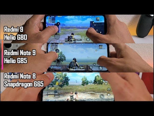 Helio G80 vs Snapdragon 665 vs Helio G85 Speed test/Gaming PUBG/Redmi 9 vs Note 9 vs Redmi Note 8