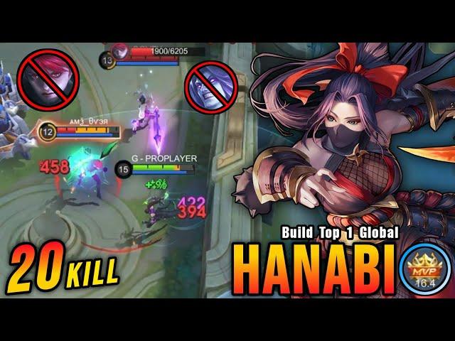 20 Kills No Death!! Hanabi Best Build 100% UNSTOPPABLE!! - Build Top 1 Global Hanabi ~ MLBB