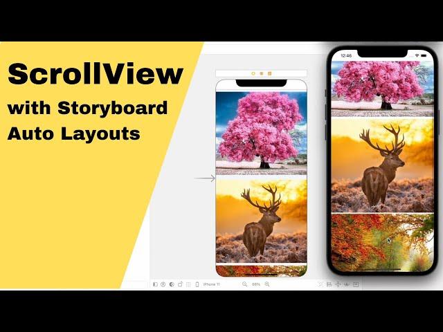 Add ScrollView in iOS with storyboard (Xcode) - Easiest way