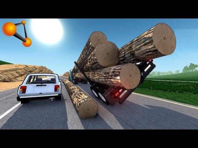 БРЁВНА СМЕРТИ! 15 ТОНН УПАЛИ НА ДОРОГУ | BeamNG.drive