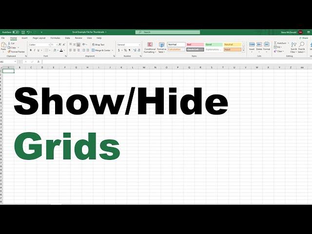 How to Show/Hide Grid Lines in Excel - Grids Not Showing Up in Excel Worksheet - NO ADS