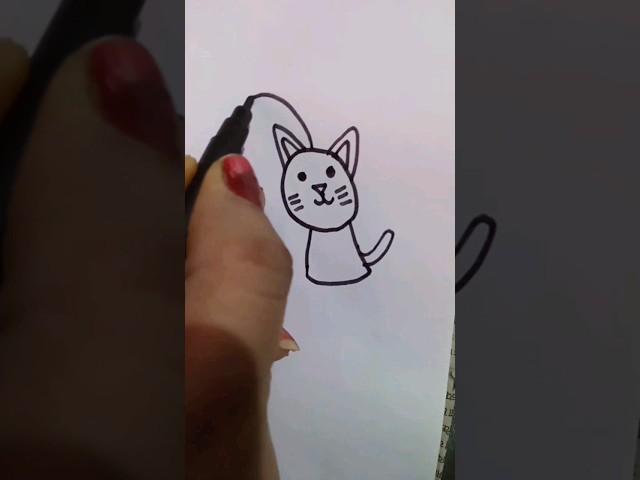 easy cat drawing  ll #viralvideo #shortsvideo #youtubeshorts