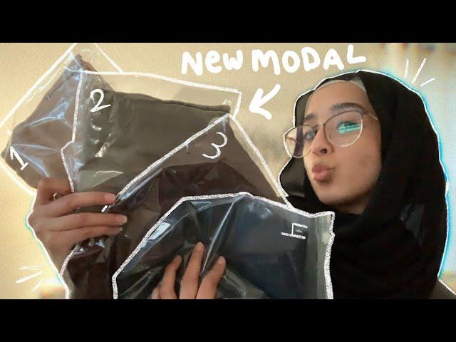 TRYING MODAL FOR THE FIRST TIME + hijab tutorial || Veiled Collection Hijab Review