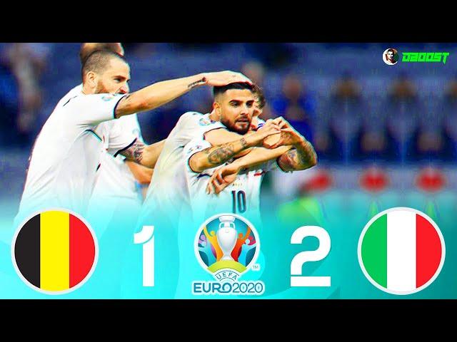 Belgium 1-2 Italy - EURO 2020 - Insigne's Finesse Shot Goal - Extended Highlights - [EC] - FHD