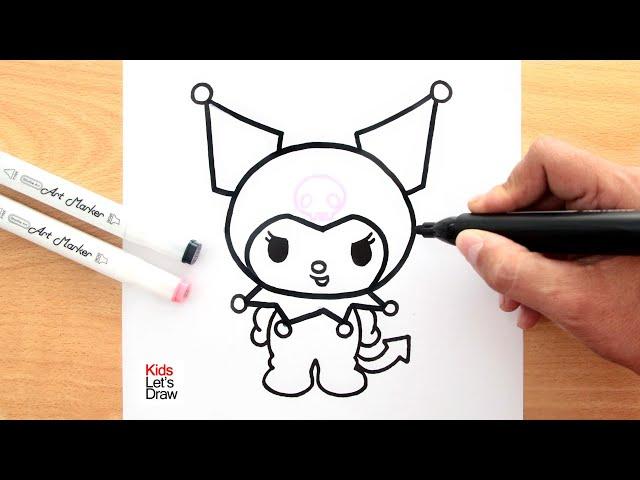 How to draw and paint KUROMI (step by step) using markers