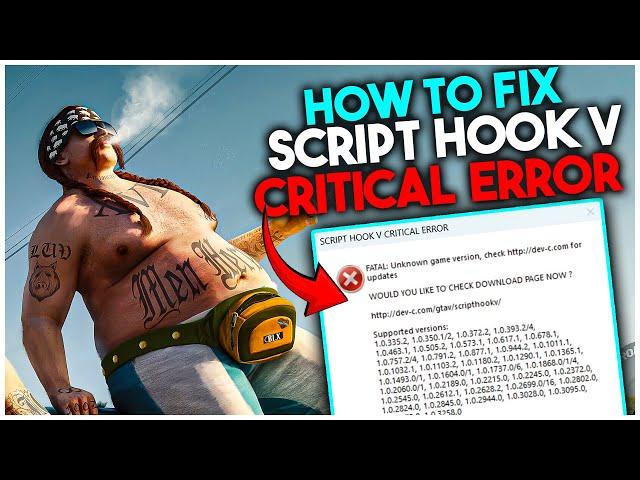 How to Fix Script hook V Critical Error | Using old GTAV exe.