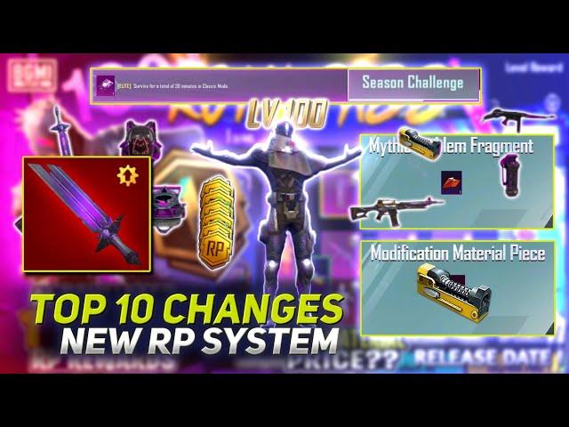 New Vs Old RP Top 10 Changes, 100 RP system is back, Modification Material, Mythic fragments