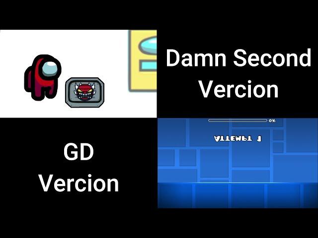 Mini Crewmate Kills Geometry Dash Boss (Damn Seconds Ver VS GD Ver) | ElAnakino