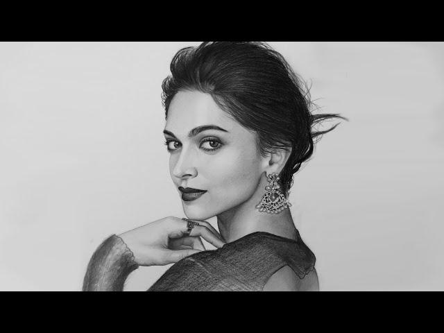 Pencil Drawing - Deepika Padukone, Realistic Portrait Drawing Time-lapse