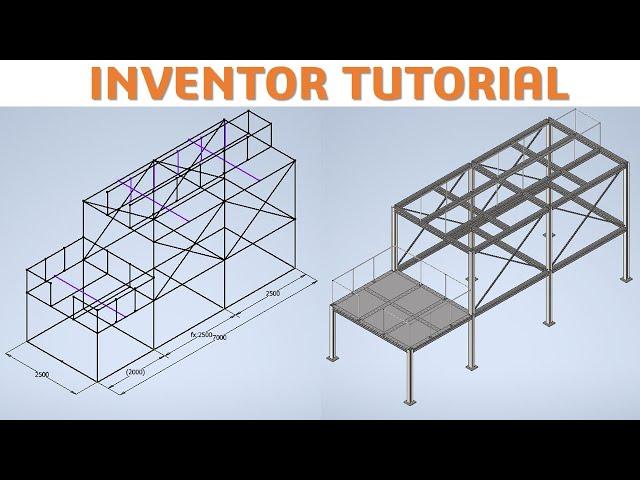 Inventor 2021 Tutorial #221 | Frame Design - Steel Structure Plant manufacturing