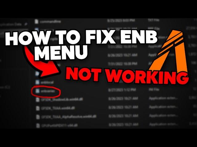 How To Fix ENB Menu Not Opening/Working EASY! (QuantV, NVE, & More)