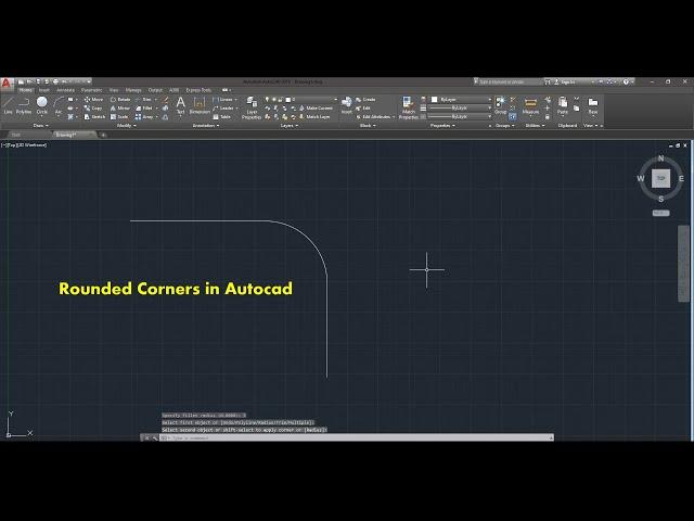 Make Rounded corners in autocad