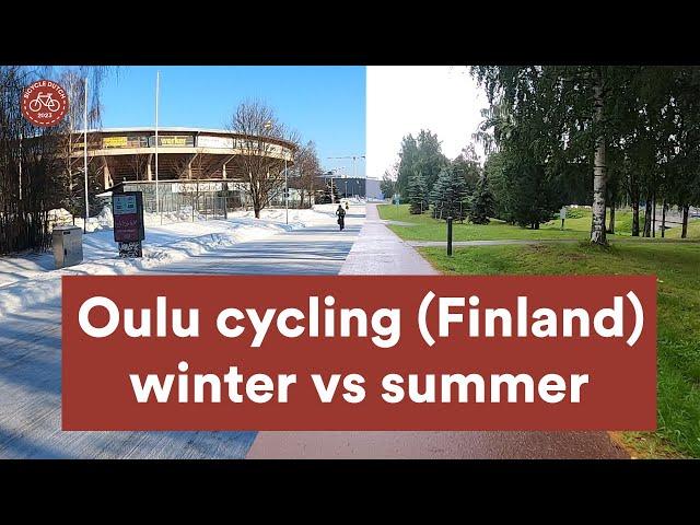 Winter vs summer cycling in Oulu (Finland)