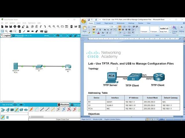 10.6.12 Lab - Use TFTP, Flash, and USB to Manage Configuration Files