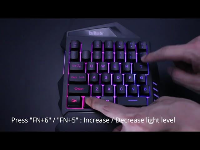 RedThunder G60 2.4Ghz Wireless RGB One-Handed Gaming Keyboard