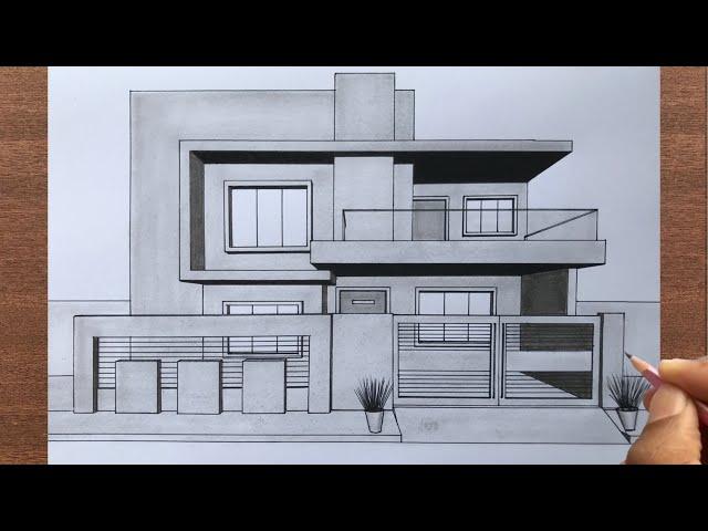 How to Draw a House in 1 Point Perspective