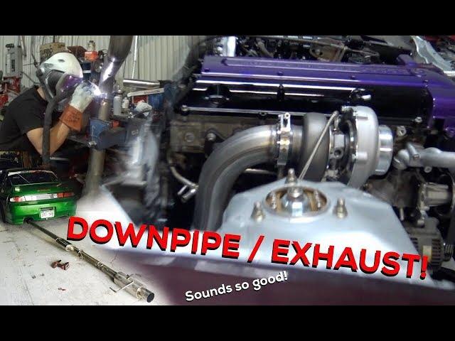 Pt.8 | Project Build Giveaway | 2JZ Swapped Nissan 240sx | Custom Downpipe / Full exhaust!