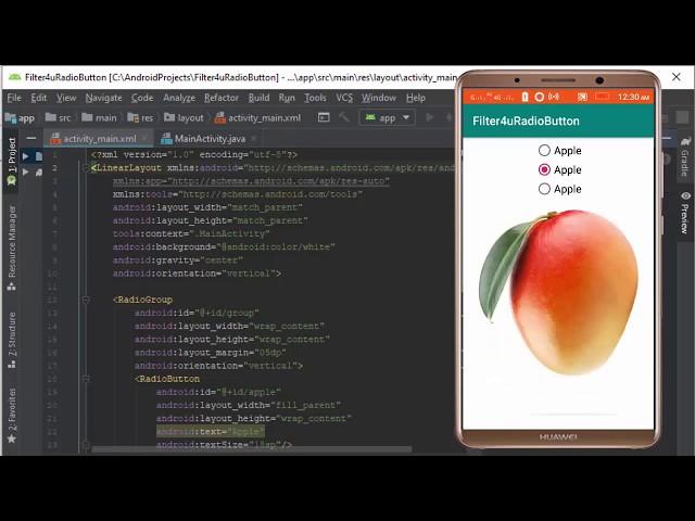 How To Use RadioButton as Image Switcher in Java Using Android Studio For Beginners github