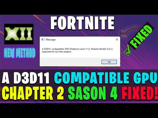 A d3d11-compatible gpu (feature level 11.0 shader model 5.0) is required to run the engine Fortnite