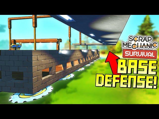 Saw Blade and Bot Crusher Base Defense Combo! - Scrap Mechanic Survival Mode [SMS 15]