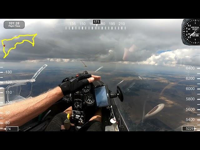 Flying the PW-5 Glider Cross-country 217 Miles 5 hours. Can I make it back to base Roy Dawson video