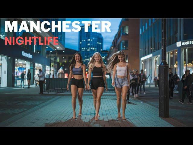 Manchester Nightlife England 4K Walking Tour