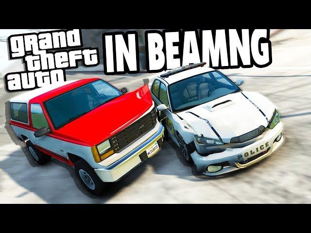 INSANE GTA Police Chases in BeamNG! - BeamNG Drive Traffic Tool Mod