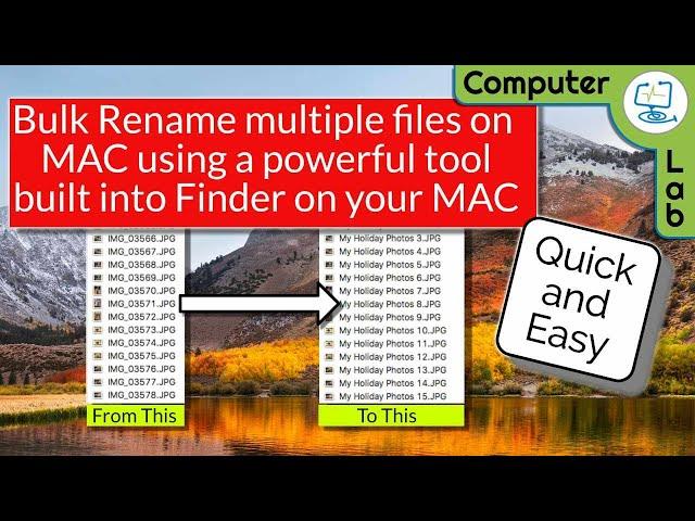 How to Rename Multiple files on Mac.