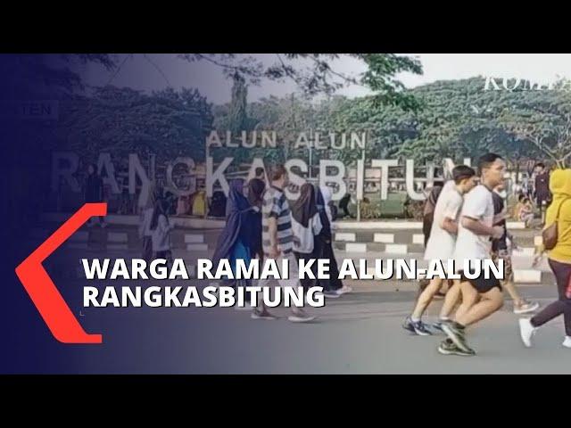 Alun-alun Rangkasbitung Lebak Banten Mulai Ramai Dikunjungi Warga Untuk Berolahraga