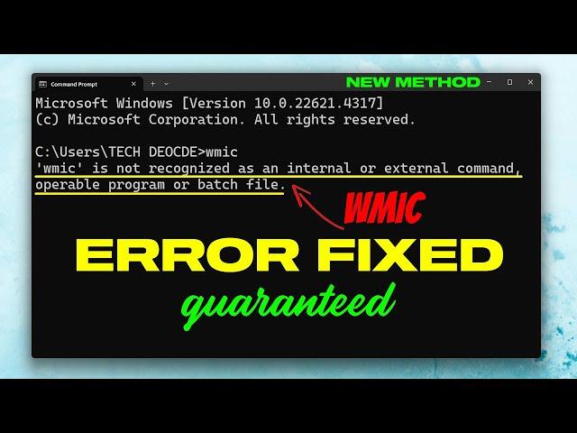 Fix 'wmic' Is Not Recognized As An Internal Or External Command, Operable Program Or Batch File