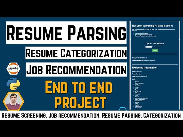 Building Resume Screening App Machine Learning | Resume Parsing | Resume Job Recommendation Python