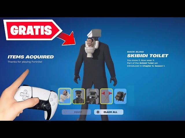 ¡GRATIS! Como CONSEGUIR el LOTE de *SKIBIDI TOILET* GRATIS en FORTNITE! 