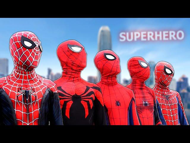 5 RED SPIDER-MAN Bros || No No No , Today is RED COLOR DAY !! ( Red Food , Red Nerf Gun ... )