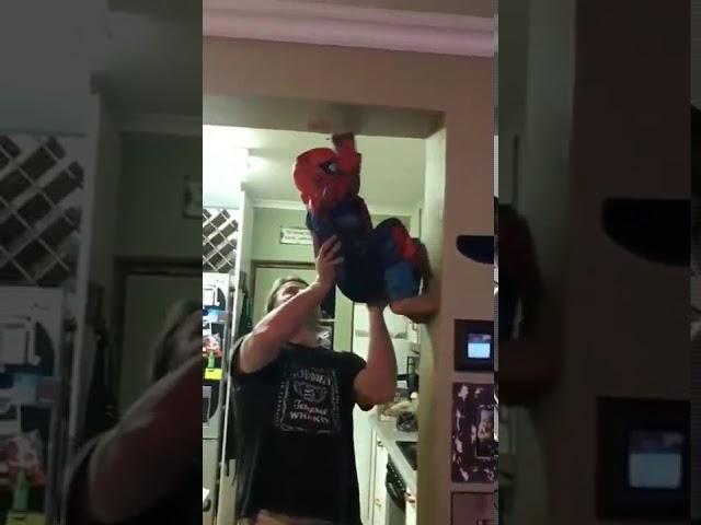 Father helps his son become Spider-Man