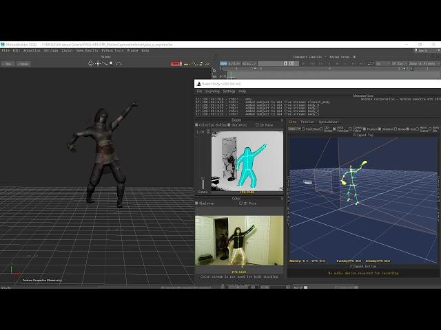 Kinect + MotionBuilder Live Motion Capture Test