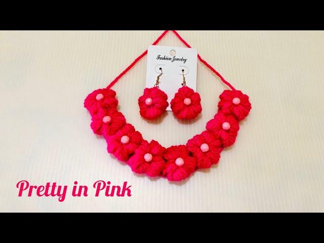 Woolen Jewelry | DIY Necklace and Earrings with Wool | Easy and Beautiful jewelry idea