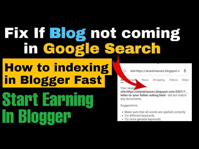 How to index post in Blogger - Fix if blog is not coming in Google Search | Google search console