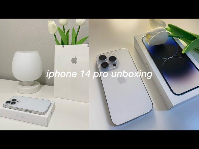 iphone 14 pro unboxing (silver) | aesthetic