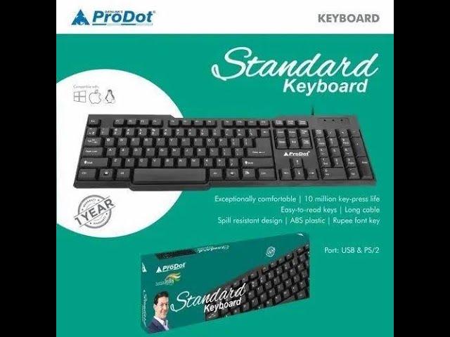 ⌨️Prodot KB 207s️ Standard Wired Keyboard ⌨️