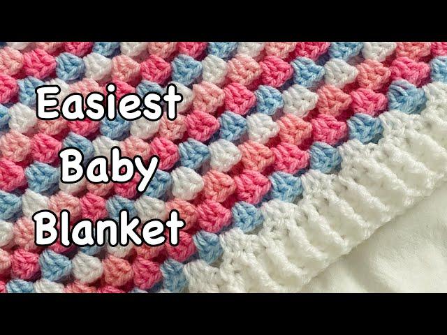 Easiest crochet baby blanket/ crochet granny stripe blanket/ easy baby blanket/ beginner friendly