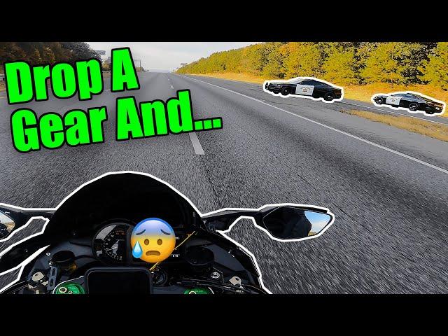 Cops RAID Motorcycle Street Racing Event | Ninja H2, Hyabusa, S1000rr, ZX10r, RSV4, Panigale V4, R1M