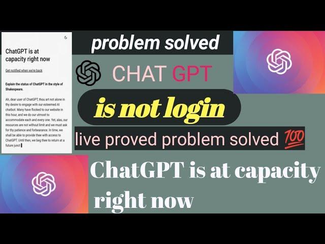 ChatGPT is at capacity right now !! how to solve CHAT GPT login problem !!