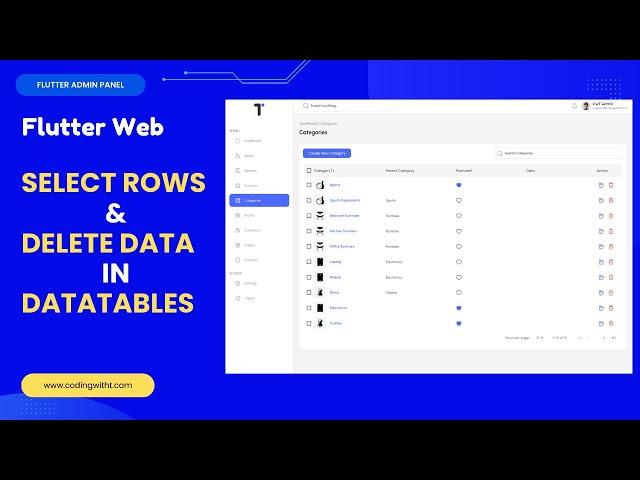 How to Select, Manage, and Delete Rows in a Flutter DataTable | Admin Panel Tutorial