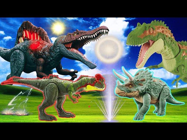 Big Tyrannosaurus Rex Hunt Pyroraptor | Mattel Dinosaur Collection : Neovenator, Parasaurolophus...